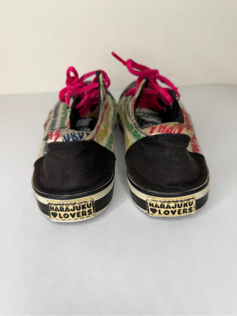 Harajuku Lovers Womens 9 Low Top Canvas Sneaker Tennis Shoe Anime Multicolor